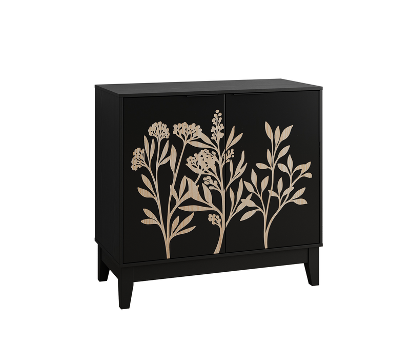 Buffet De Style Rétro (80 Cm), Portes Doubles, Idéal Pour Le Salon.