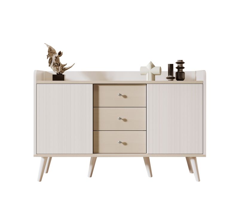 Buffet Moderne 3 Tiroirs, Buffet En Bois Avec Étagères De Rangement Pour Salon Et Chambre, 117 Cm