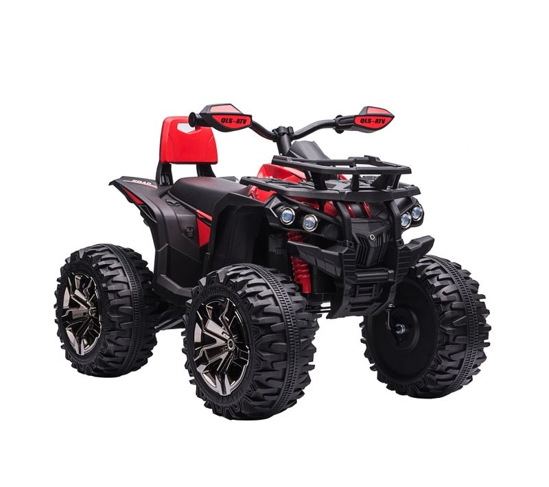 Quad Électrique Enfant Rouge 100 X 65 X 73 Cm Avec Phares LED Pour Balades