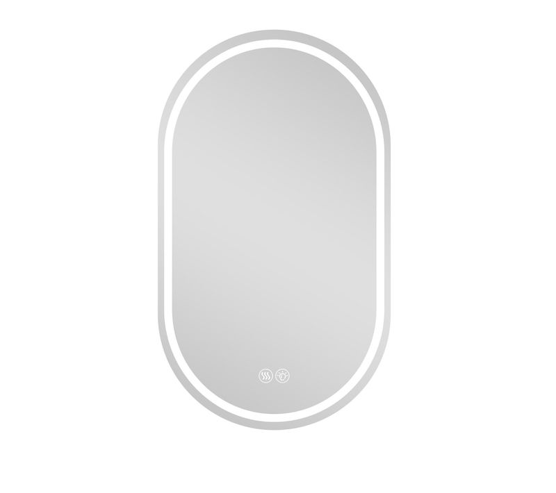 Miroir Mural LED 60x100 Cm Ovale Sans Cadre, 3 Températures (3000/4000/6000 K) Et Anti‑buée