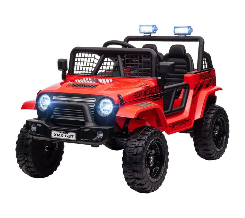 Voiture Électrique Enfant Rouge 12v Double Moteur Avec Télécommande, Dès 3 Ans