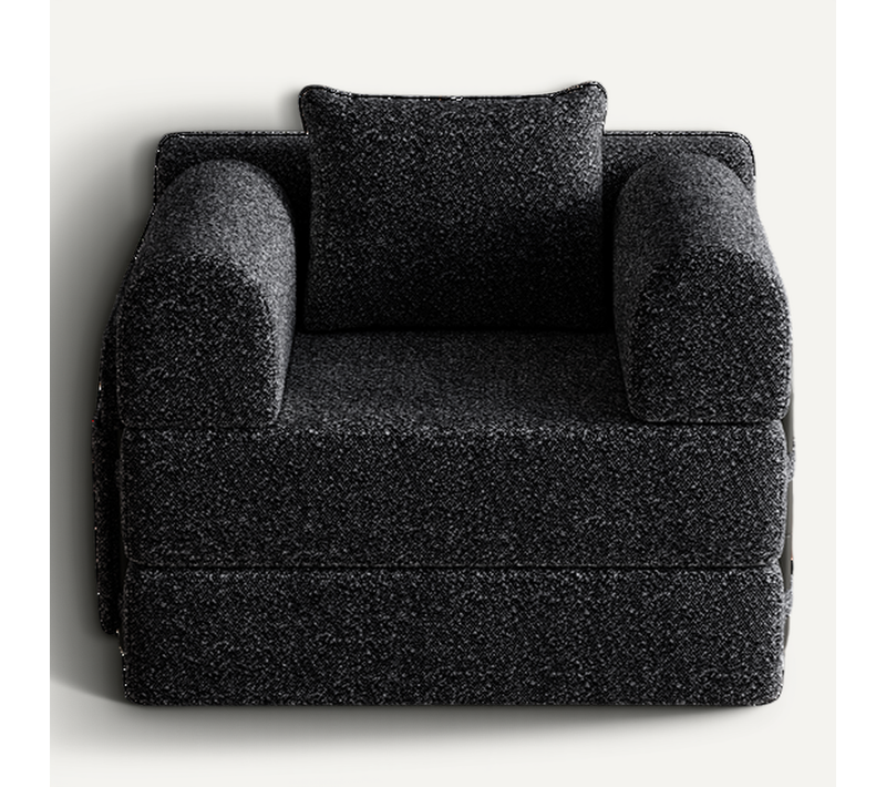 Fauteuil Convertible 2-en-1 En Chenille Noire