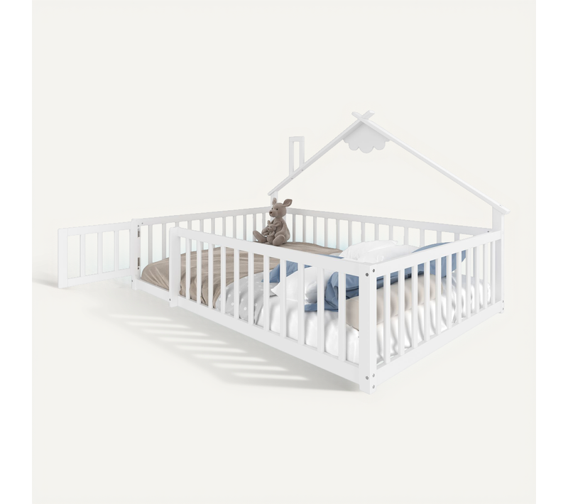 Lit Enfant 140x190 Cm Avec Design De Maison Et Protection