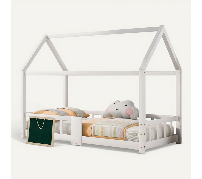 Lit Enfant 90x200 Cm Avec Structure En Bois Et Tableau Intégré