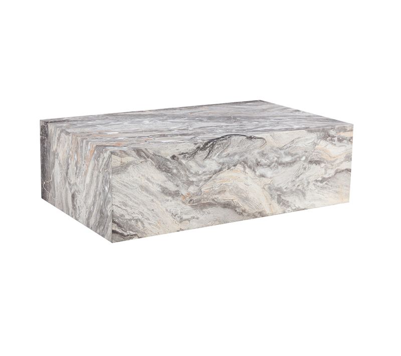Table Basse Grise Effet Marbre 90 X 50 X 30 Cm Pour Salon