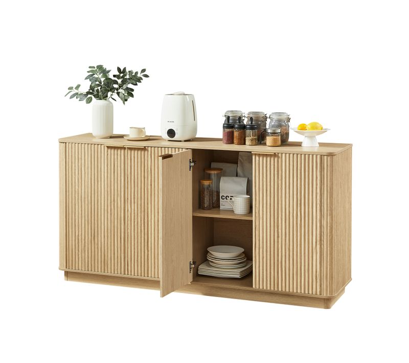 Buffet Décor Chêne 160 Cm 4 Portes Pour Salon Ou Chambre