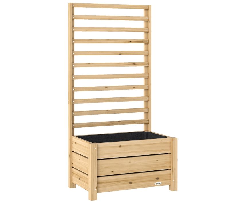 Jardinière Surélevée 60x39x120 Cm Avec Treillis Et Structure En Acier Blanche