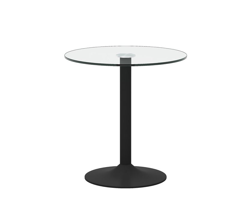 Table De Bar Ronde Noir Et Transparent D.89 X H92 Cm Pour Intérieur
