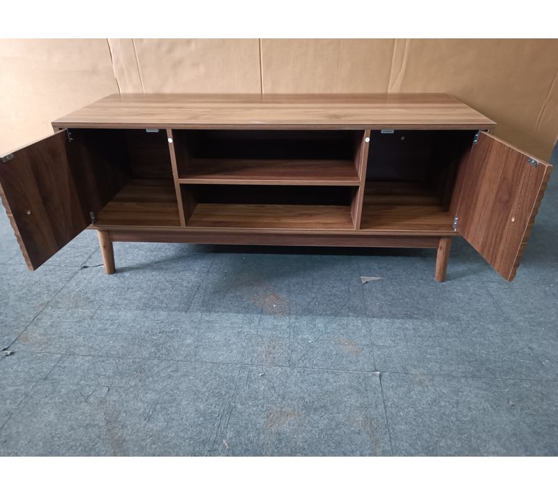 Meuble TV Noyer 110 Cm Avec Rangement Pour Salon