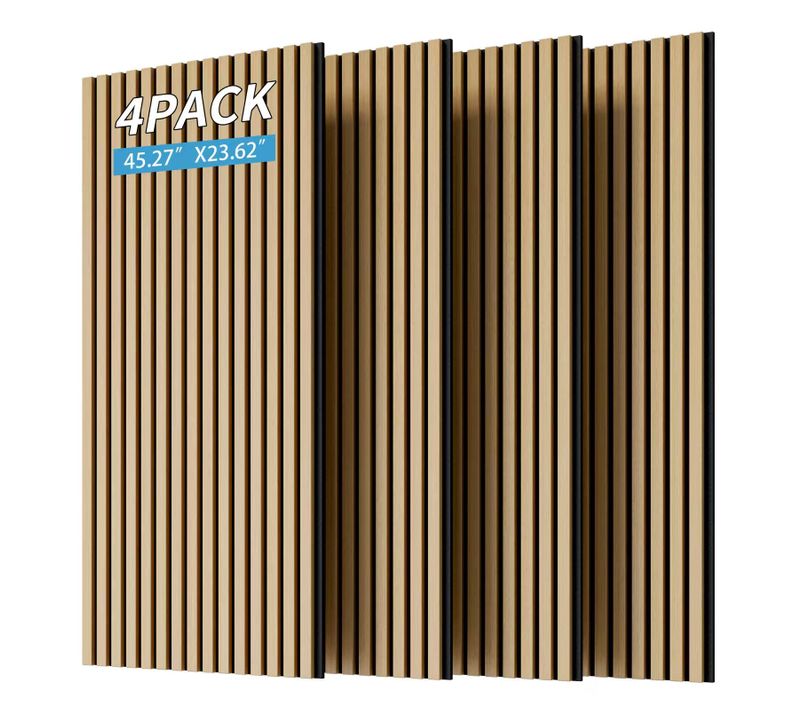 Panneau Acoustique Mural 115x60 Cm Absorbant Mdf Polyester Chêne Blanc