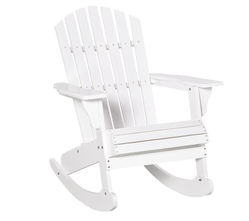 Chaise à Bascule Adirondack 77 X 94 X 97 Cm Blanc