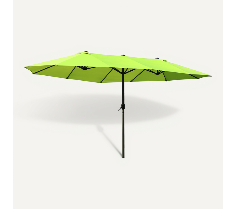 Parasol Double Avec Manivelle, Polyester Vert, Terrasse Et Jardin 460 × 270 Cm