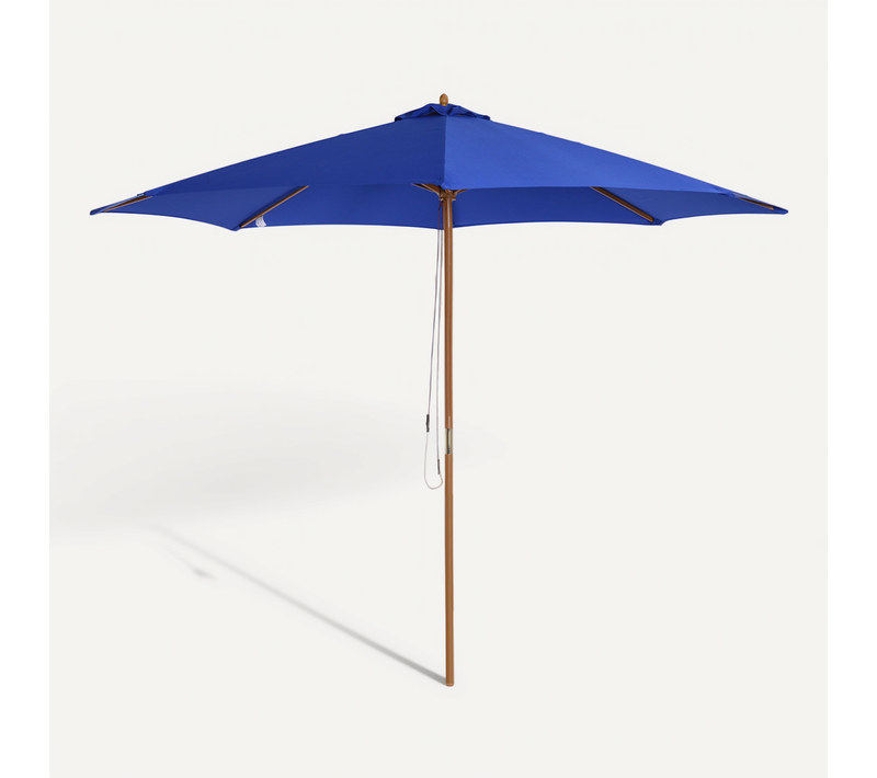 Parasol De Balcon Pour Terrasse Avec Ouverture Par Corde, Toile Déperlante Anti-uv, Bleu