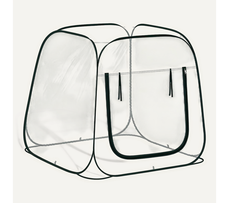 Serre Tunnel Pop-up Pliable Avec Ouverture Zippée, Pvc Transparent 100 X 100 X 97 Cm