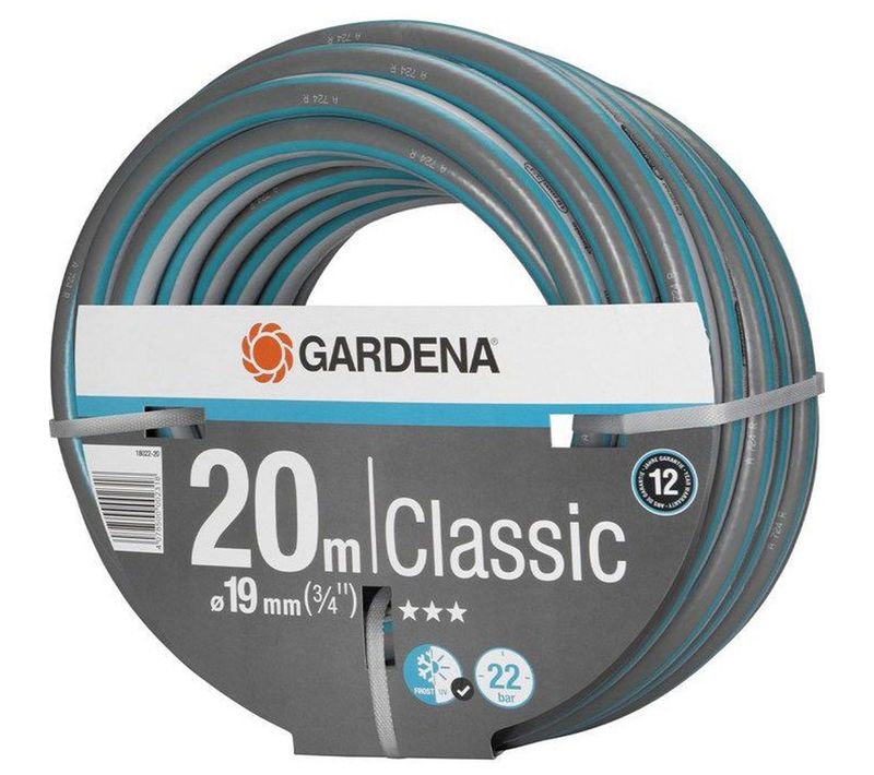 Tuyau D'arrosage Classic 20 M D.19 Mm — Pvc Renforcé, Résistant Uv Et Gel, 22 Bar
