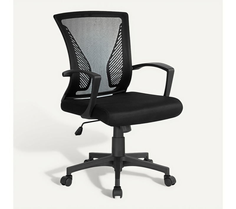 Fauteuil De Bureau En Maille à Roulettes Charge 125 Kg Noir