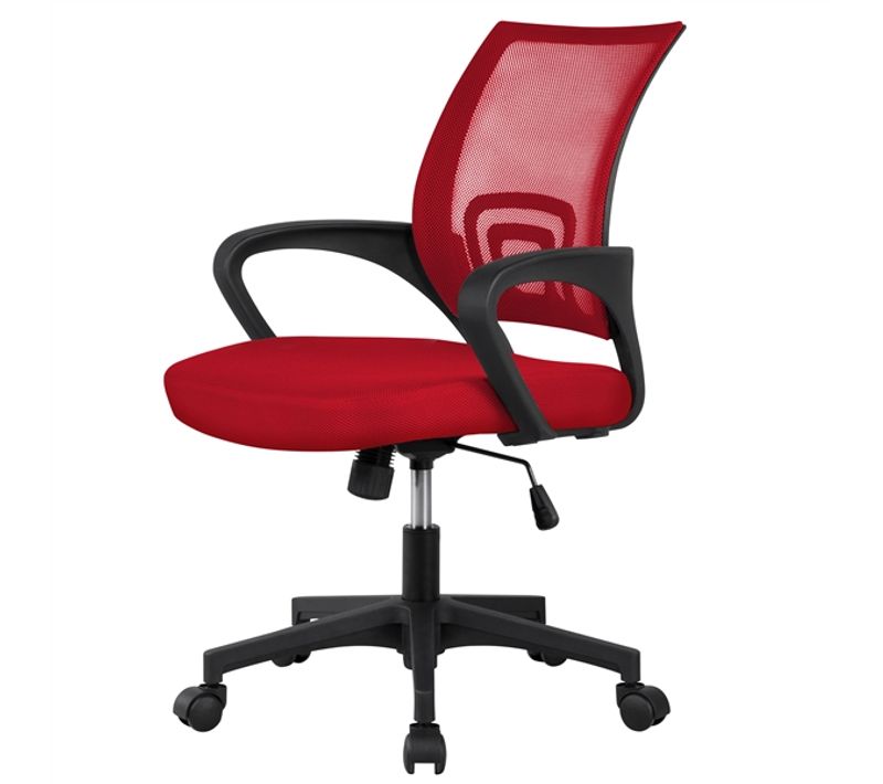 Chaise De Bureau à Roulettes 360°avec Accoudoirs Rouge