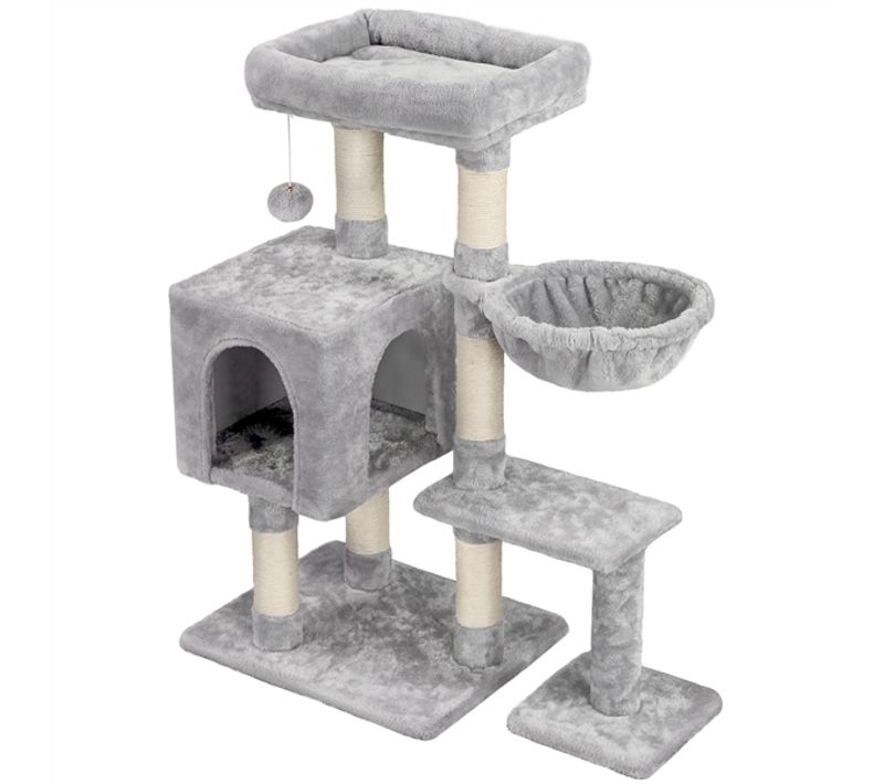 Arbre à Chat Multiniveau Tour Pour Chat Avec Poteaux 96,5 Cm De Haut