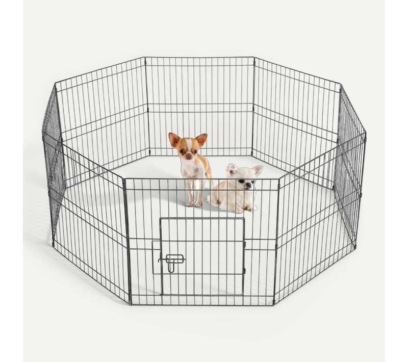 8 Panneaux Parc Enclos Pliant Pour Chiens Chiots 61cm