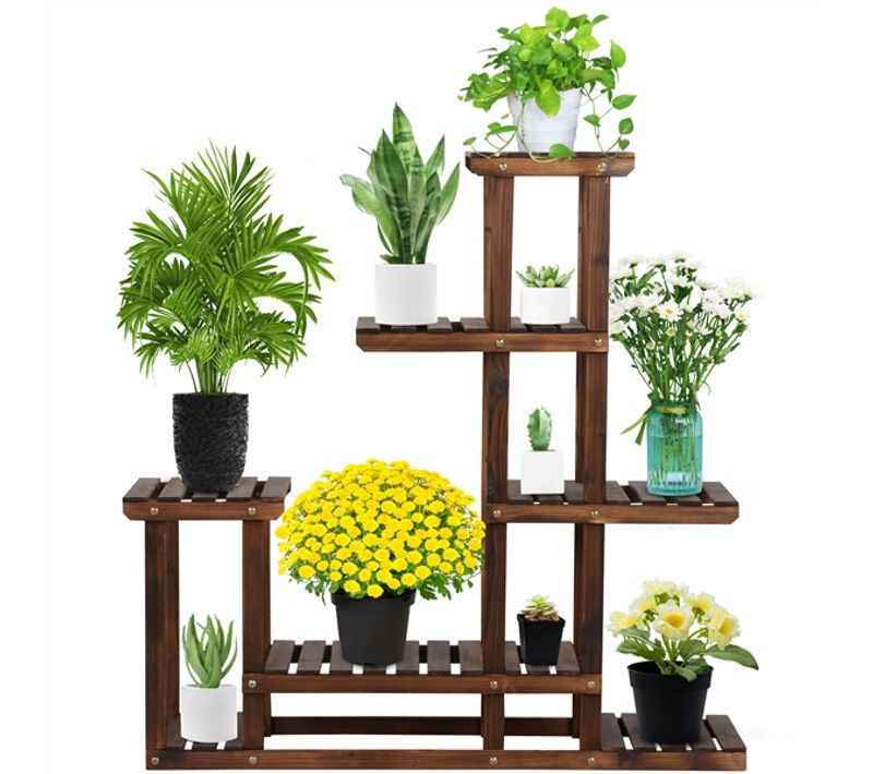 Étagère à Fleurs à 5 Niveaux Porte-plantes En Bois 97 X 25 X 96 Cm