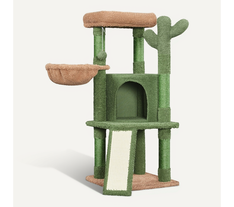 Arbre À Chat Design Cactus Tour Pour Chat En Peluche Hauteur 106,5 Cm