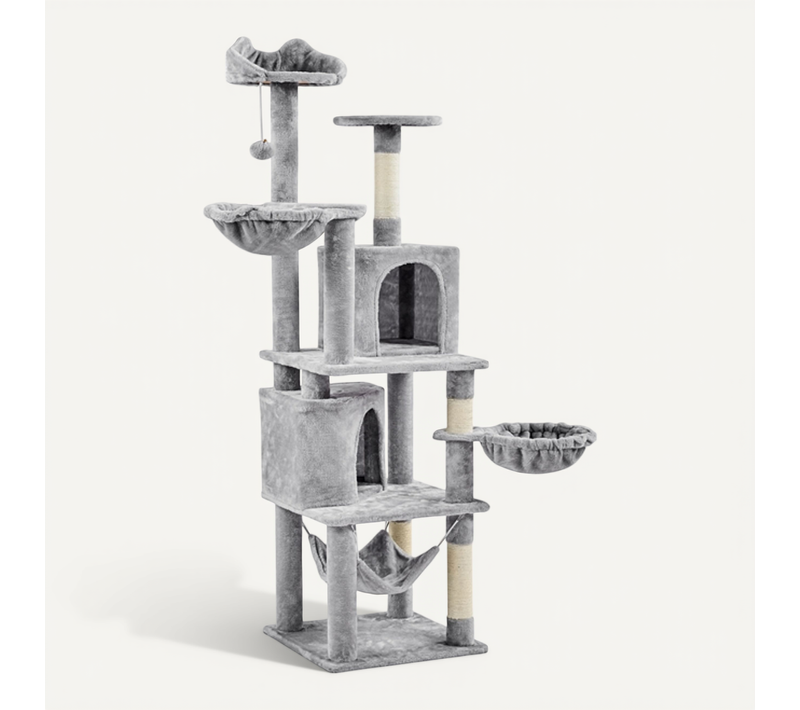 Arbre À Chat Géant Hauteur 175 Cm Avec 2 Plate-formes Perchés