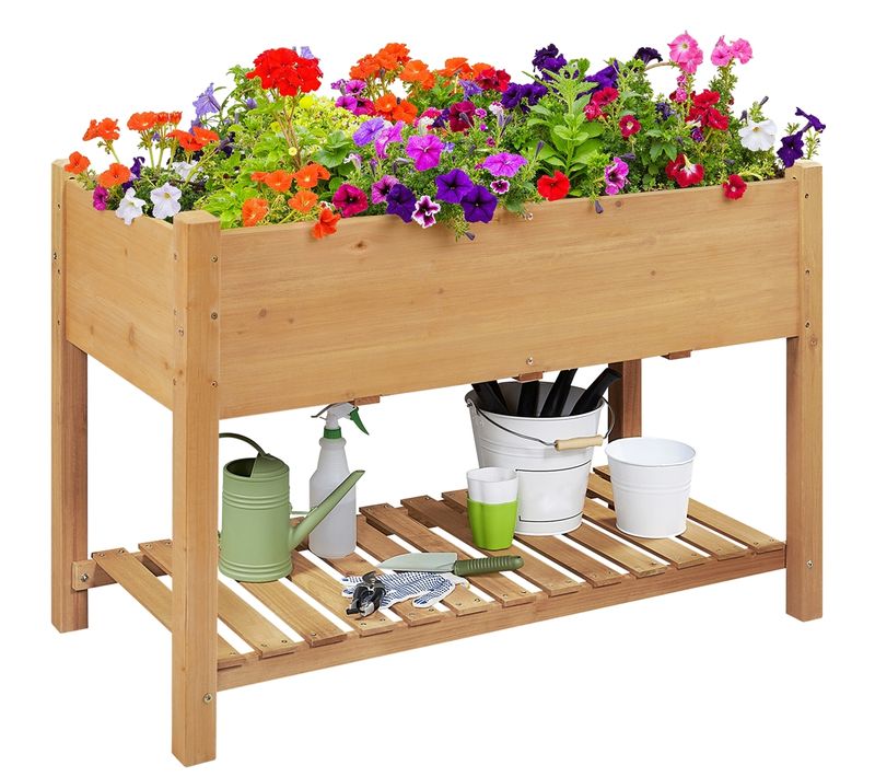 Carré à Plantes En Bois Lit De Plantation Surélevé Carré Potager De Jardin