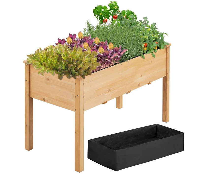 Carré à Plantes En Bois Carré Potager Sur Pieds Pour Intérieur Extérieur 121 X 60 X 76,5 Cm