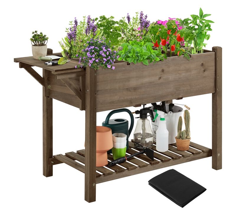 Carré Potager Sur Pieds Extérieur Carré à Plantes En Bois Jardinière