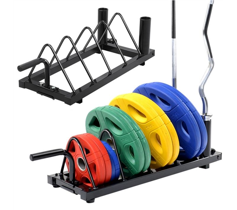Support D'haltère Avec Poignée De Transport Et Roues 4 Compartiments