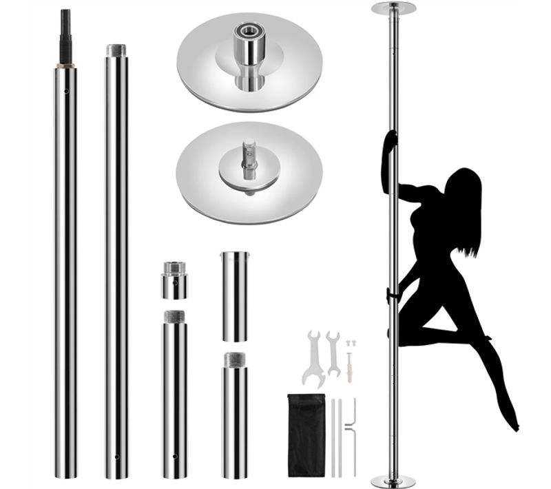 Barre De Pôle Dance Hauteur Réglable 225 Cm-274,5 Cm Argent