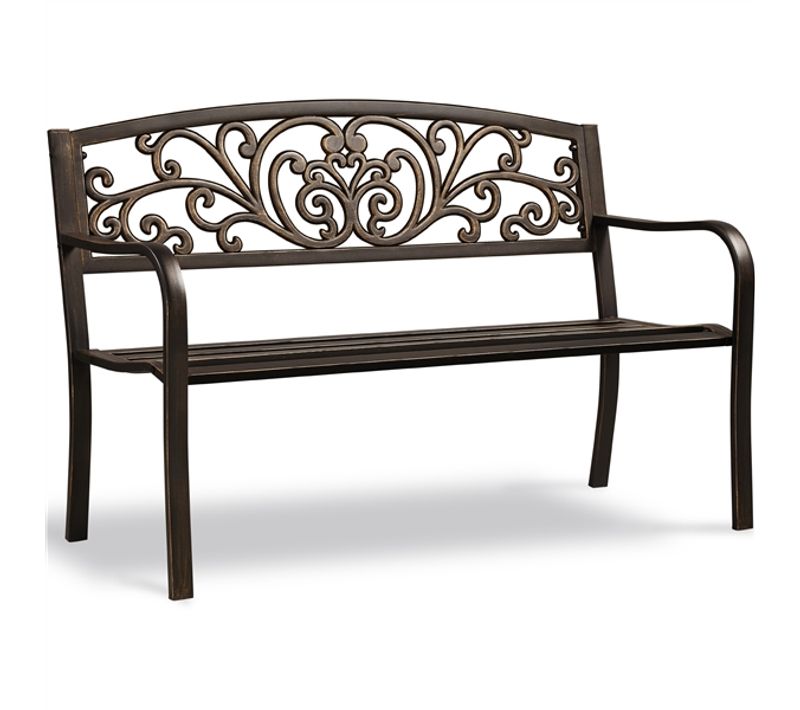 Banc De Jardin En Métal 127 X 63 X 86,5cm Extérieur
