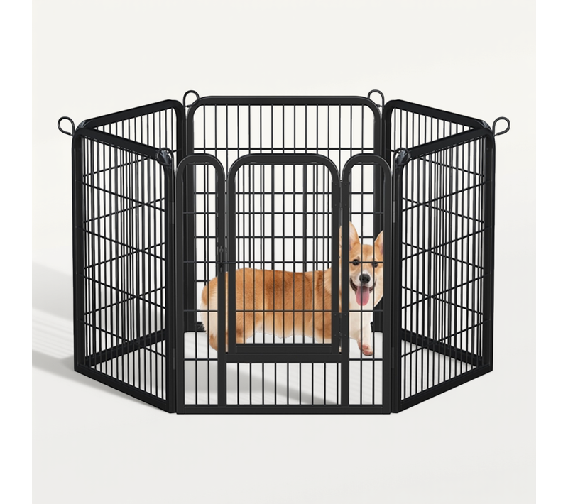 Parc Pour Chiens 6 Panneaux Pour Chiot Rongeur Lapin 80 Cm