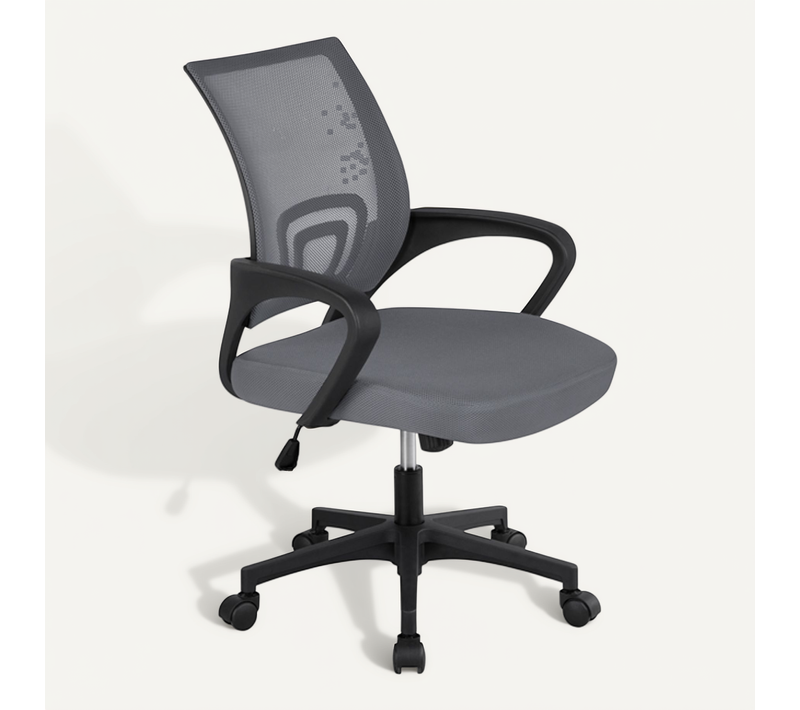 Chaise De Bureau Erconomique à Hauteur Réglable Avec Roulettes Pivotantes à 360°gris Foncé