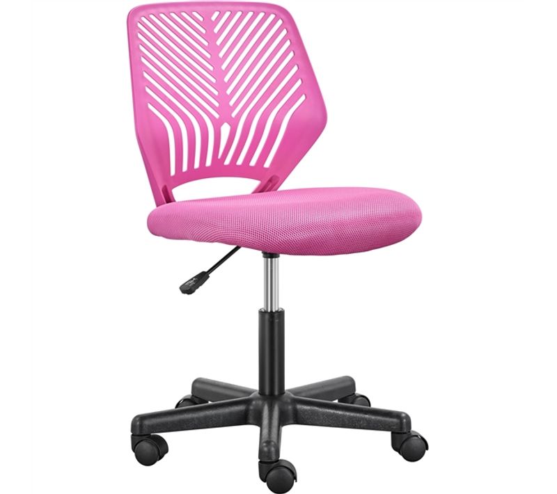 Chaise De Bureau En Maille Fauteuil D'ordinateur Réglable Sans Accoudoirs Rose