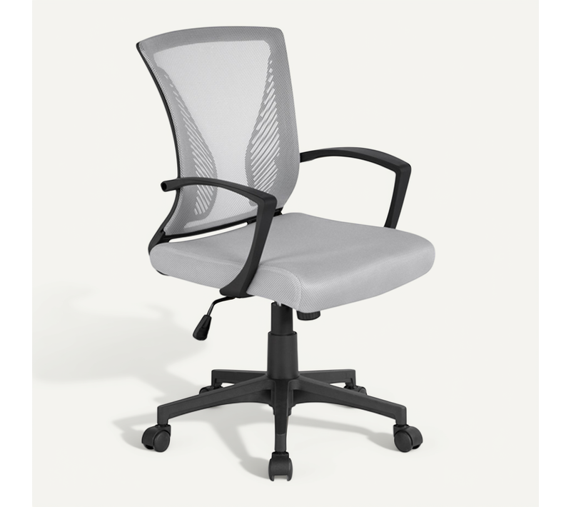 Fauteuil De Bureau Ergonomique Chaise De Bureau En Maille à Roulettes Gris