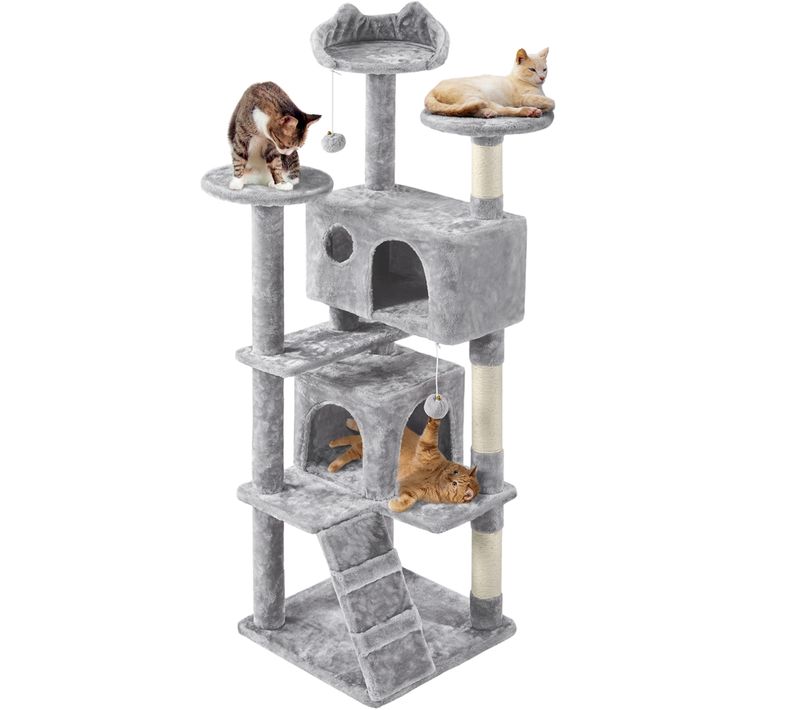 Arbre à Chat Avec 2 Niches 3 Plateformes 2 Boules Hauteur 158cm