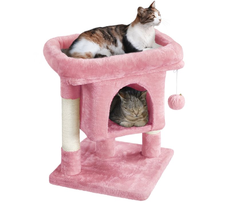 Arbre à Chat Design Avec Niche Tour Pour Chat Hauteur 59cm Rose