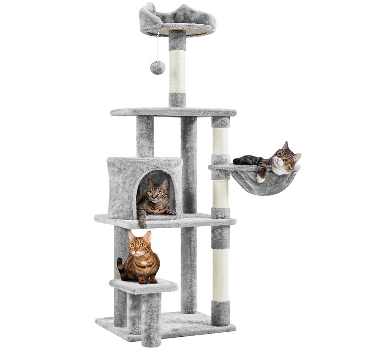 Arbre à Chat Multiniveau Tour Pour Chat Avec Perchoir à Oreilles De Chat