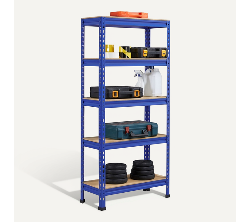 Étagère De Rangement Sans Vis à 5 Niveaux En Métal Bleu