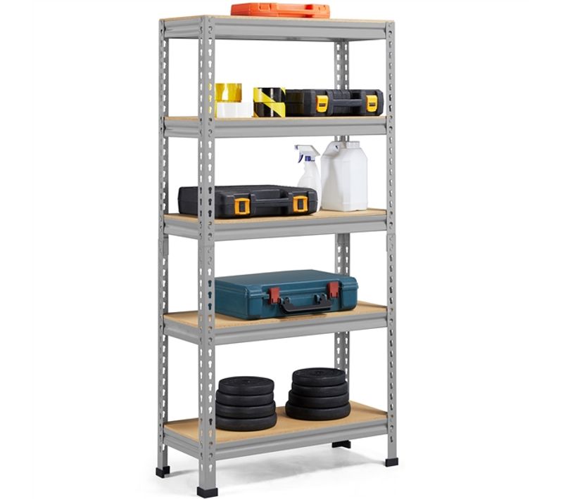 Étagère De Rangement Sans Vis à 5 Niveaux En Métal Gris Clair