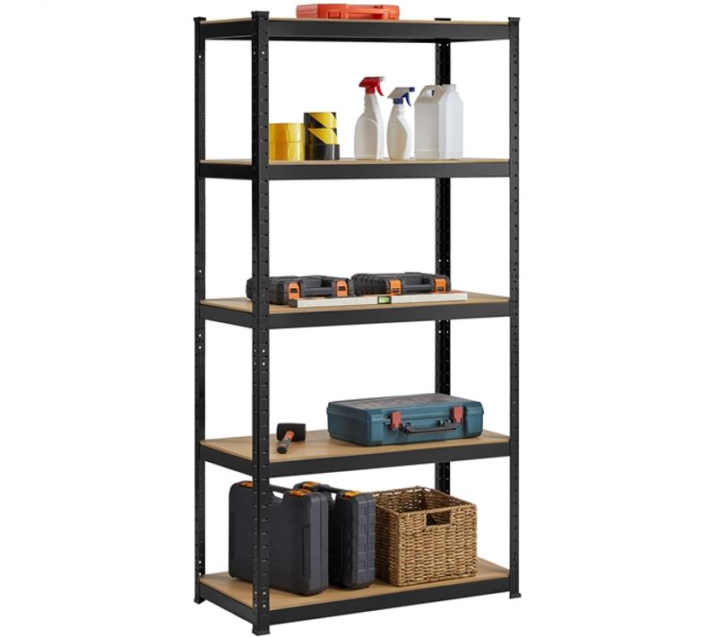 Étagère à 5 Niveaux Étagère Metallique Garage 180 X 90 X 45 Cm Noir