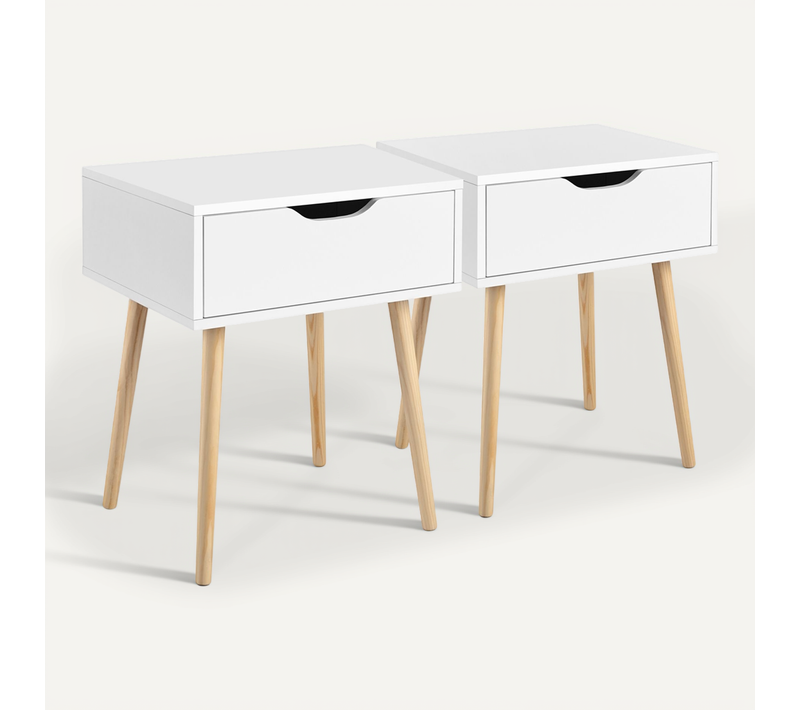 Lot De 2 Tables De Chevets Chambre Table De Nuits Scandinave 48,5 × 41 × 57,5 Cm