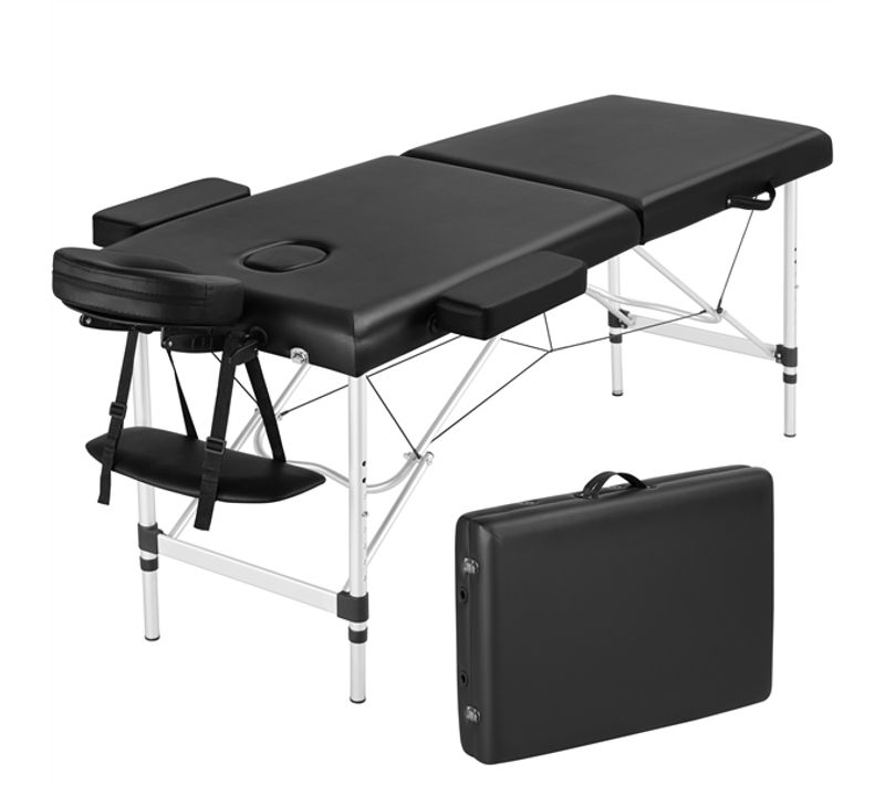 Table De Massage Pliante 2 Section 60 X 213 Cm Noir