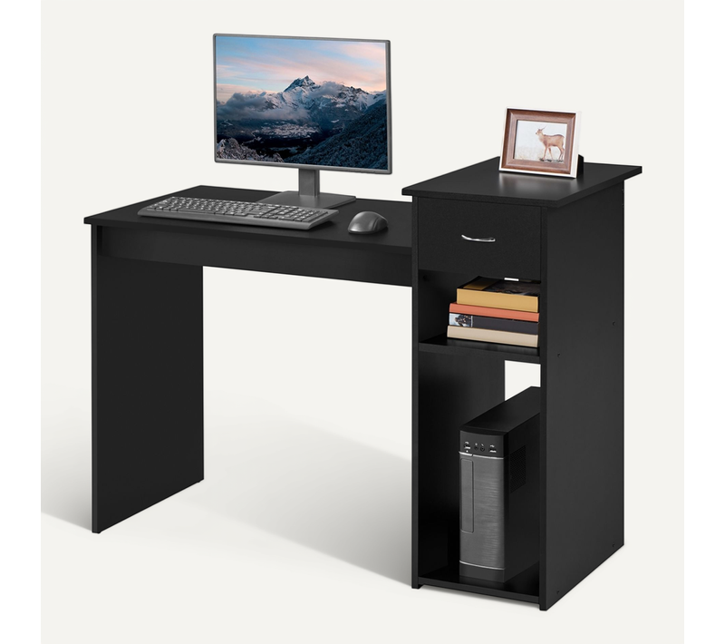 Bureau Droit Informatique Avec Tiroir 112 X 50 X 82 Cm Noir