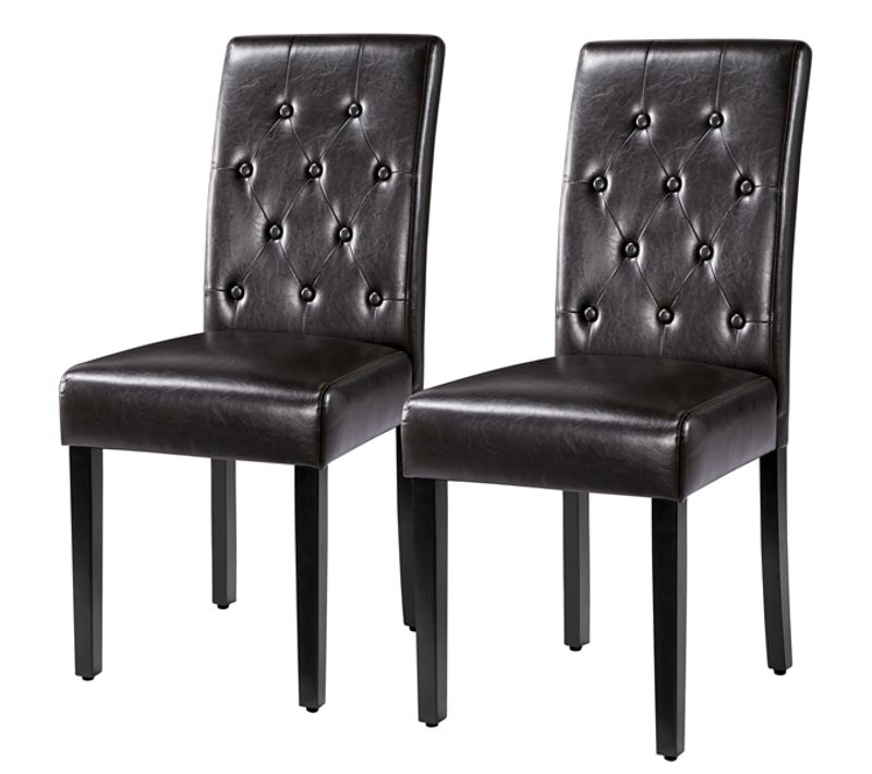 Lot De 2 Chaises De Salle à Manger En Similicuir Pvc Marron
