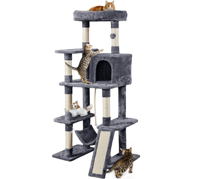 Grand Arbre à Chat Multiniveau Tour Pour Chat En Tissu 159,5 Cm De Haut