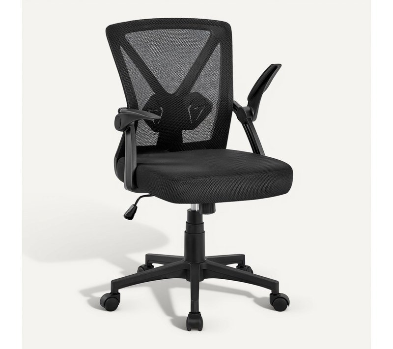Chaise De Bureau Fauteuil De Bureau Hauteur Réglable à Roulettes Pivotantes Noir