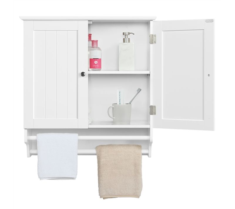 Armoire Murale De Salle De Bain En Bois, 60 X 22,5 X 64 Cm