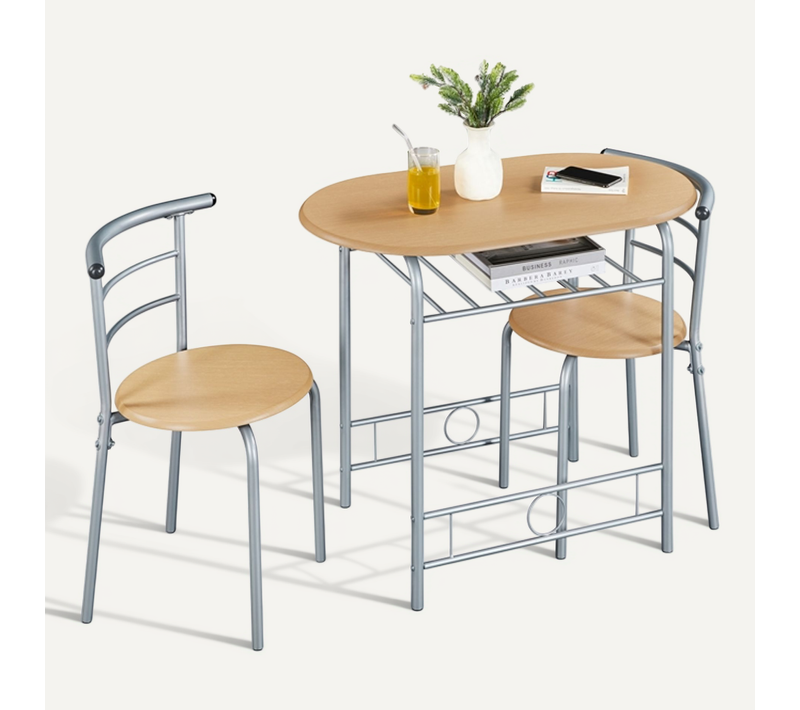 Ensemble Table à Manger Ronde Avec 2 Chaises